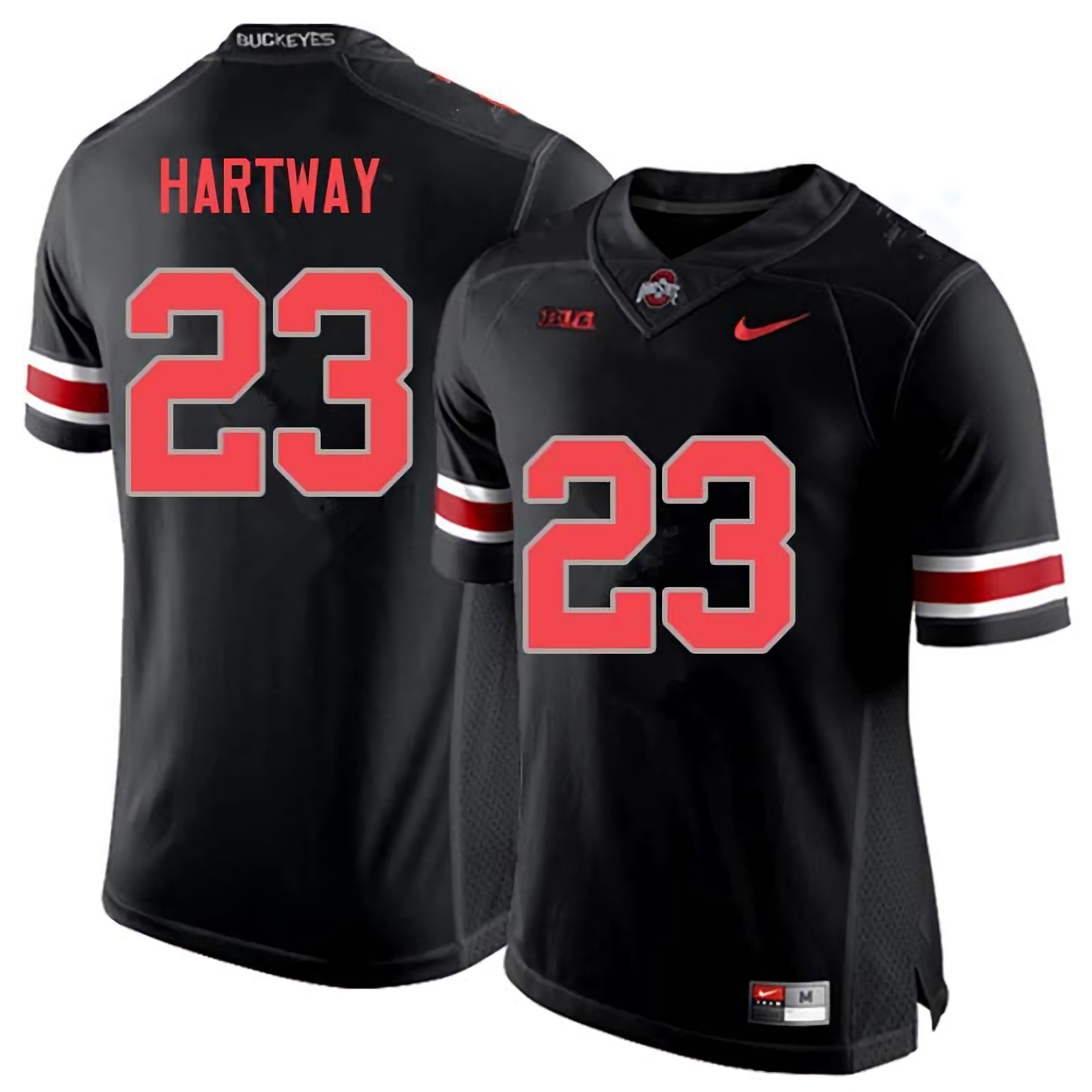 Michael Hartway Ohio State Buckeyes Men's NCAA #23 Nike Blackout College Stitched Football Jersey MUS3456TP